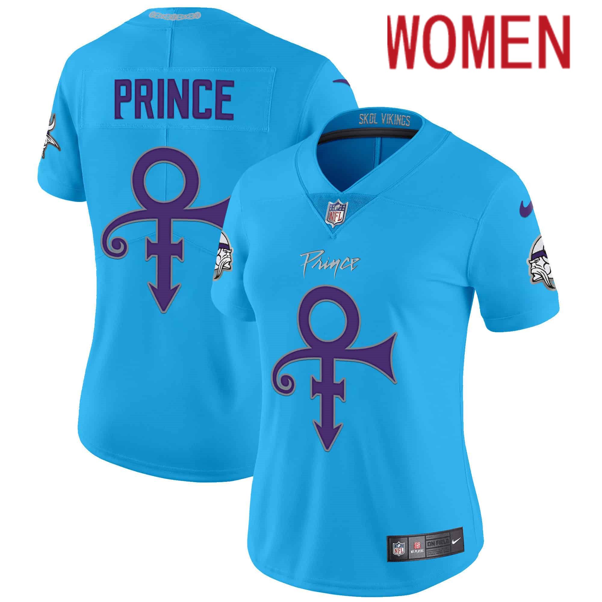 Women Minnesota Vikings Blank Light Blue 2024 Nike Prince Vapor Limited NFL Jersey->women nfl jersey->Women Jersey
